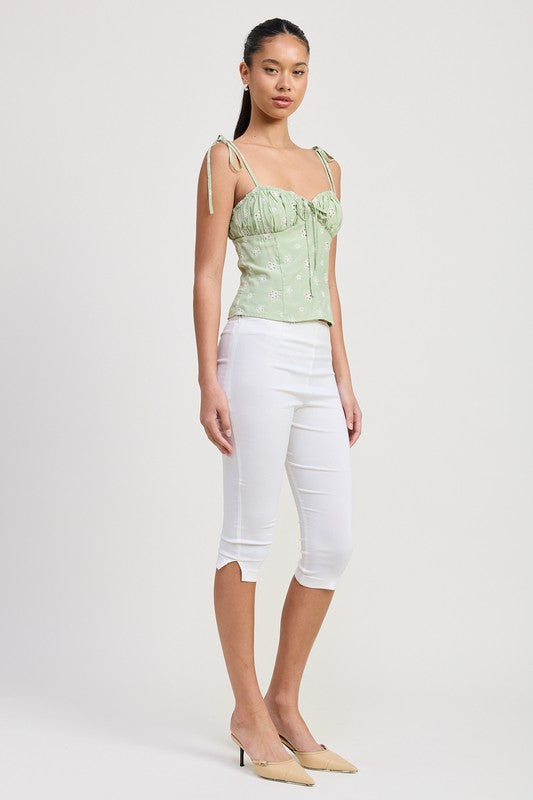 BUSTIER TOP WITH SHOULDER TIES