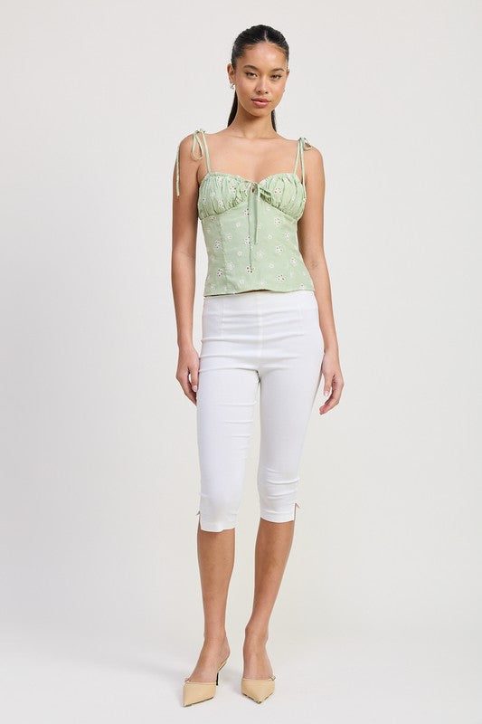 BUSTIER TOP WITH SHOULDER TIES