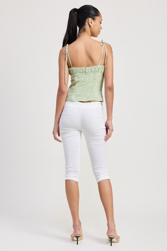 BUSTIER TOP WITH SHOULDER TIES