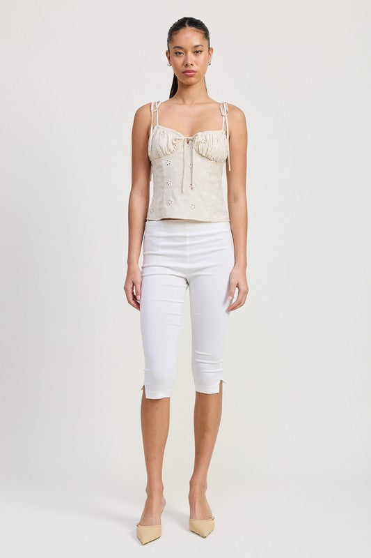 BUSTIER TOP WITH SHOULDER TIES