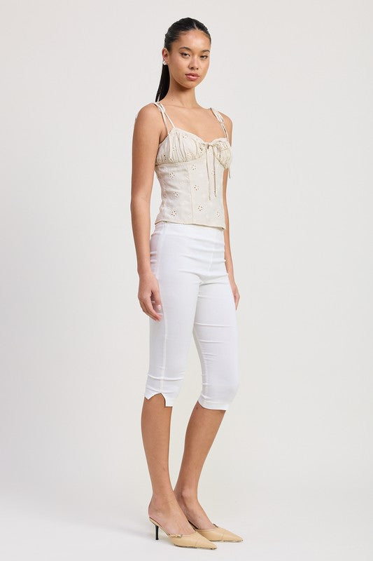 BUSTIER TOP WITH SHOULDER TIES